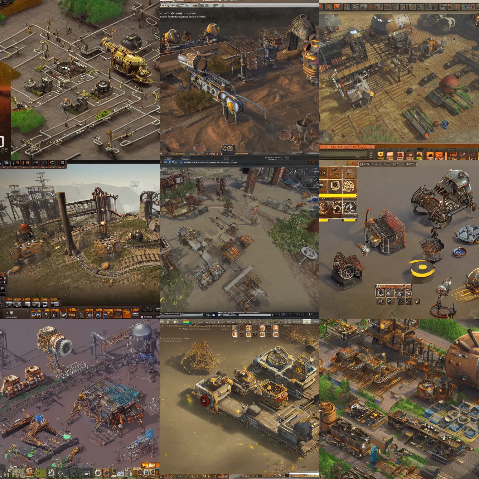 Prompt: artistic 3d reimagining of the game factorio, steampunk art, trending on artstation