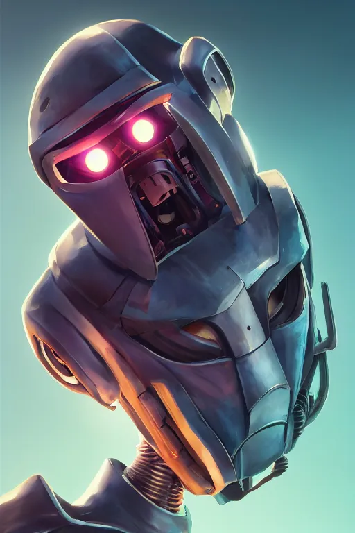 Image similar to epic mask helmet robot ninja portrait stylized as fornite style game design fanart by concept artist gervasio canda, behance hd by jesper ejsing, by rhads, makoto shinkai and lois van baarle, ilya kuvshinov, rossdraws global illumination radiating a glowing aura global illumination ray tracing hdr render in unreal engine 5