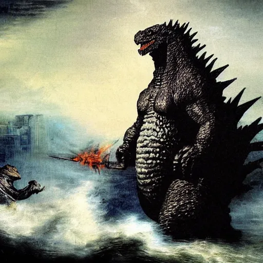 arte Godzilla retrò