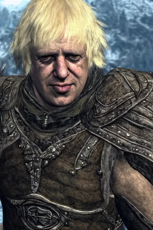 Image similar to “Boris Johnson in Skyrim”