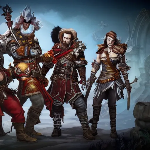 Image similar to 4 adventurers divinity original sin 2 taking group photo