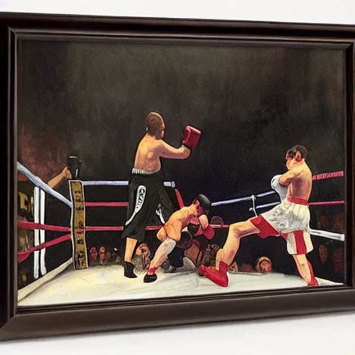 Image similar to a boxing match, by george bellows