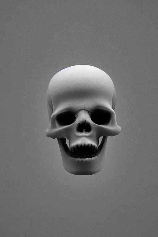 Prompt: ! dream 3 d render by daniel arsham and james jirat patradoon of a melting solid skull on white background - n 9
