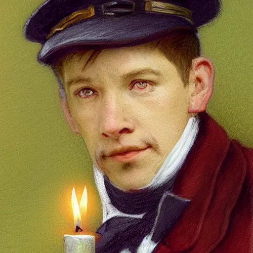 Prompt: thirty years old Lee Evans as a sad 19th century postman. detailed, soft focus, candle light, pastel, character concept art by Munkácsy Mihály, Csók István, John Everett Millais, Henry Meynell Rheam, and da Vinci