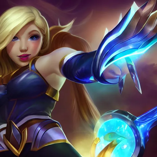 Image similar to a photograph of lux from league of legends