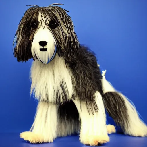 Image similar to robotic bearded collie that's a robot.