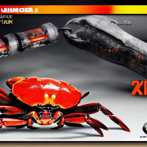Image similar to (((((((( product photo of a hammer mixed with crab : concept : 8K UHD : 2023 promotional poster !!!!!!