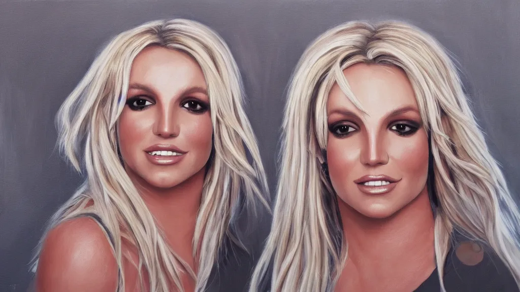 Image similar to A portrait painting of britney spears; ; 8k