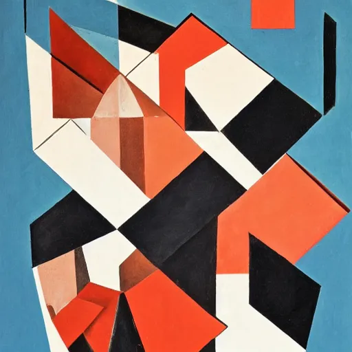 Prompt: a gouache by erno rubik cubism, studio portrait of a man