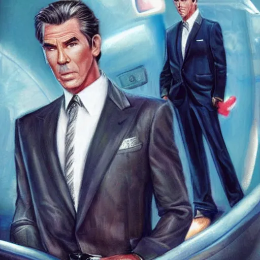 Image similar to concept art of pierce brosnan in casino royale 2 0 0 6, extremely detailed