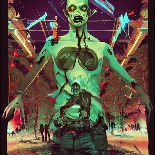 Prompt: zombie apocalypse, video game opening scene, zombie video game, tristan eaton, victo ngai, artgerm, rhads, ross draws