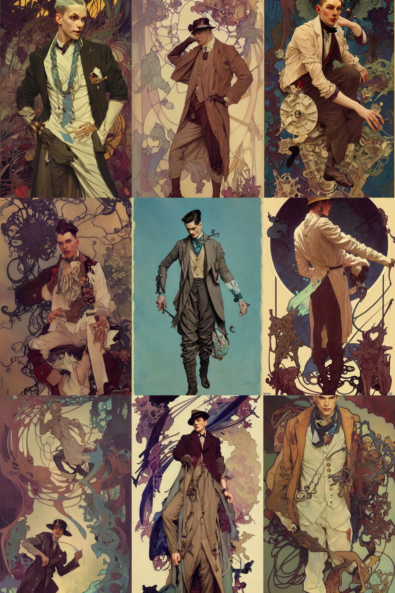 Image similar to male physician, 1 9 2 0 s fashion, fantasy, art by joseph leyendecker, peter mohrbacher, ruan jia, marc simonetti, ayami kojima, cedric peyravernay, alphonse mucha, victo ngai