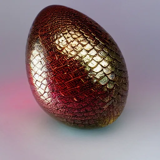 Image similar to red dragon egg, hyper detailed, hyper realistic, sparkling, jewel, game of thrones, symmetrical, 8 k, scales