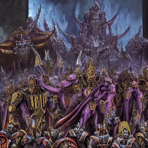 Image similar to illustration. a billion psykers lined to be sacrificed to the emperor.