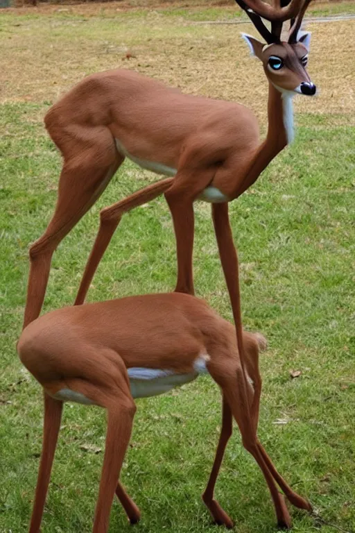 Image similar to an anthropomorphic deer gerenuk hybrid, fursuit!!!!!!!! cosplay