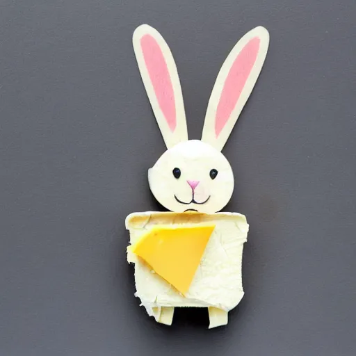Image similar to rabbit made out of cheese