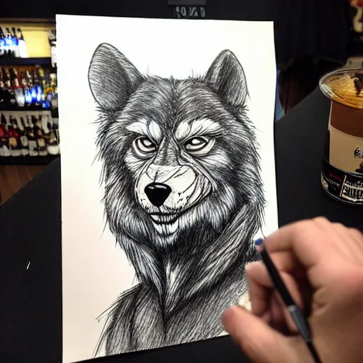 Charcoal and conte crayon wolf drawing 22 x 30 3.5 hours : r/drawing