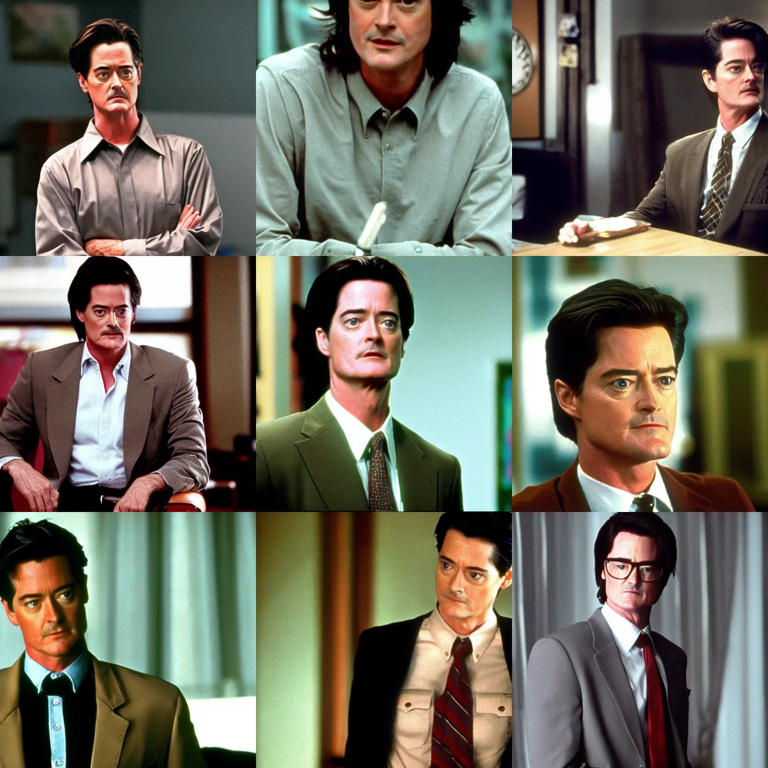 Prompt: Kyle MacLachlan in the tv show Twin Peaks(1990)