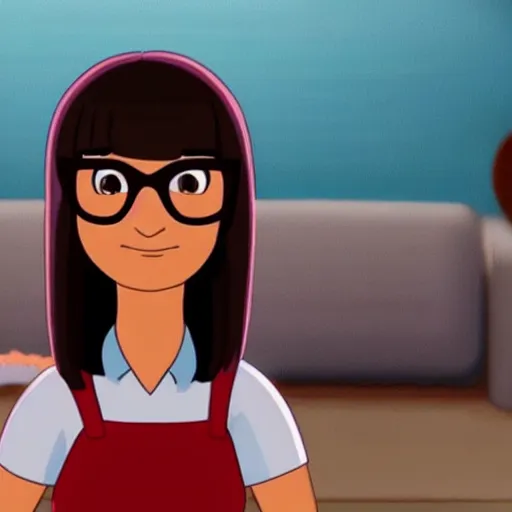 Image similar to A still of Tina Belcher in a Pixar movie