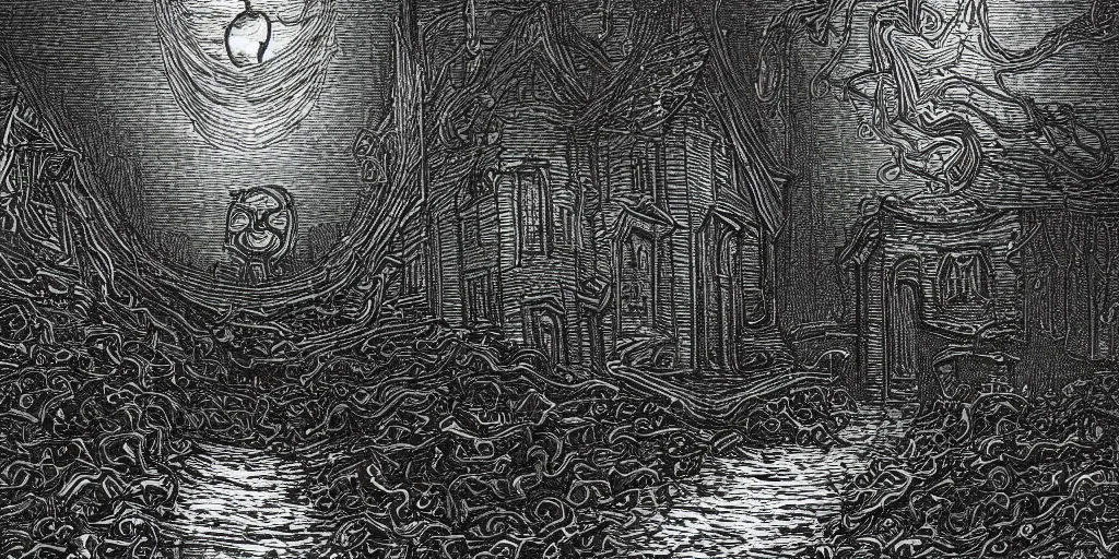 Prompt: desktop background inspired in H P Lovecraft novels, highly detailed, realistic, fantastic