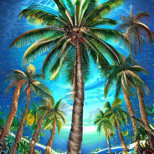 Image similar to 🌴🌌!! Hyper detailed, digital painting,