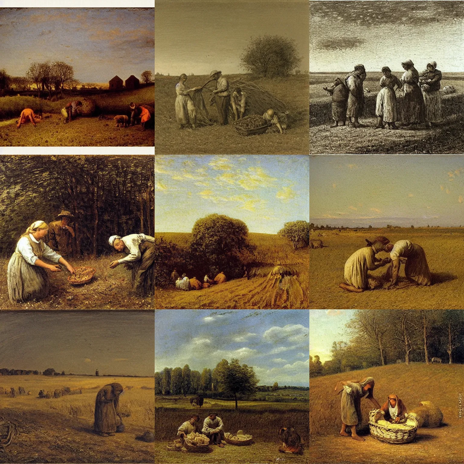 Prompt: “The Gleaners” by Jean-François Millet