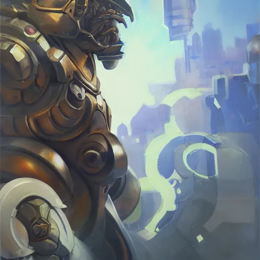 Image similar to greg manchess portrait painting of armored azathoth as overwatch character, medium shot, asymmetrical, profile picture, organic painting, sunny day, matte painting, bold shapes, hard edges, street art, trending on artstation, by huang guangjian and gil elvgren and sachin teng