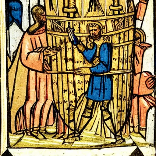 Image similar to medieval illustration of the biggest musical instrument