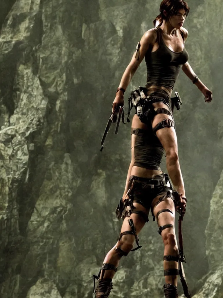 Image similar to Mila Jovovich as Tomb raider