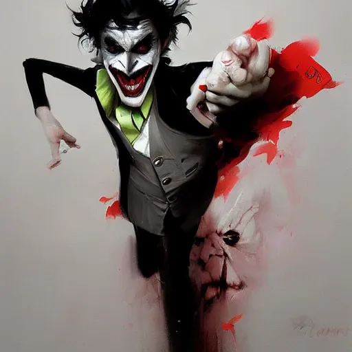 Image similar to joker, paint by Wenjun Lin