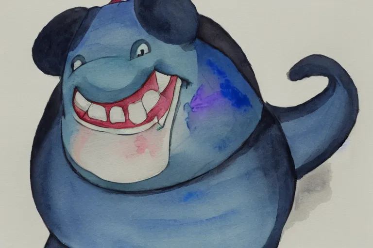 Image similar to obese discord moderator, watercolor, highly detailed