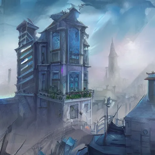 Image similar to city of Kitezh, concept art, photo of Breeze Kaze,