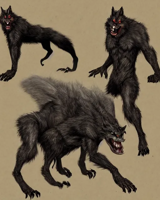 Image similar to werewolf concept design by Jerad S. Marantz, trending on artstation