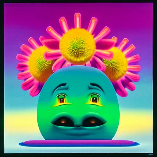 Image similar to fluffy flower by shusei nagaoka, kaws, david rudnick, airbrush on canvas, pastell colours, cell shaded, 8 k