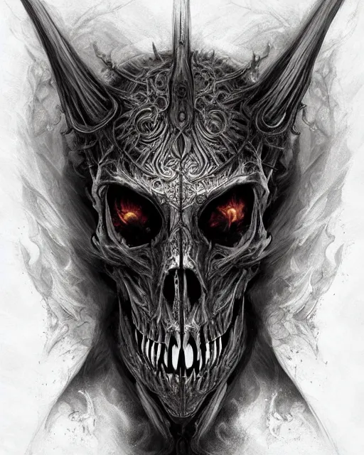 Image similar to fractal skull horse by giger, deep focus, d & d, dark fantasy, intricate glow accents, elegant, highly detailed, digital painting, artstation, concept art, matte, sharp focus, 8 k 3 d, hearthstone, art by artgerm and greg rutkowski and alphonse mucha