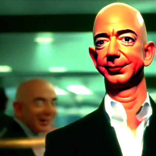 Prompt: Jeff Bezos as Mini-Me in Austin Powers, screen capture, 4k