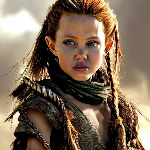 Image similar to an amazing award winning photo of angelina jolie as aloy