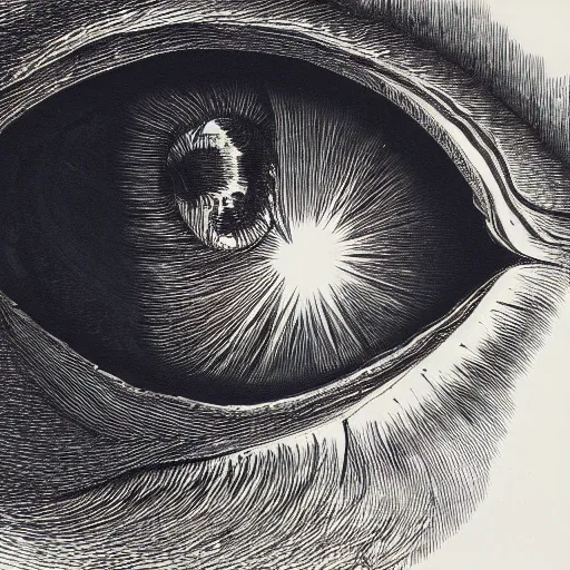 Image similar to a painting of the eyes of the sun by gustave dore, high detail, trending on artstation