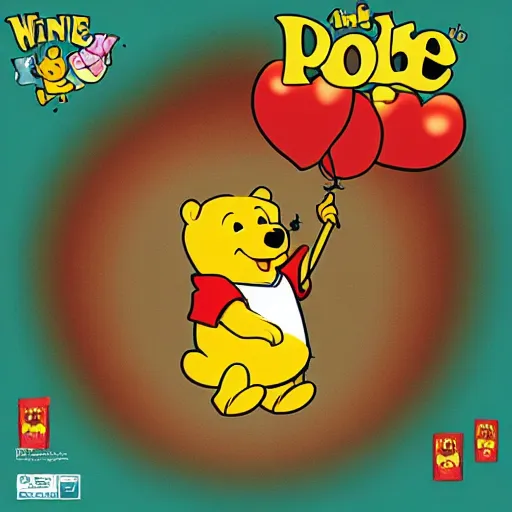 Prompt: album cover of winnie the poo