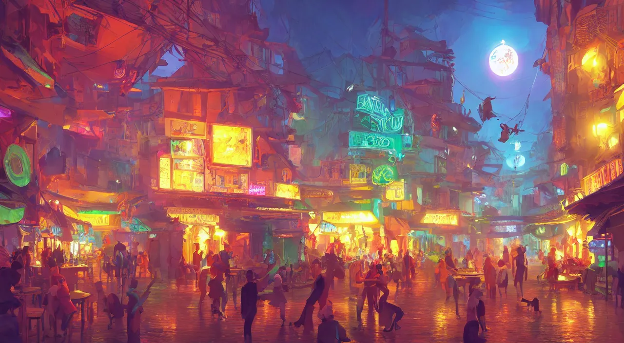 Image similar to bazaar zouk oriantal multicolorful sky shine place mosquet painting stylized digital video game icon global illumination ray tracing 8 k hd resolution, by ilya kuvshinov and cushart krentz and gilleard james