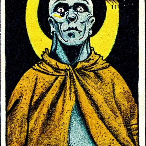 Image similar to tarot card depicting a universal monster,