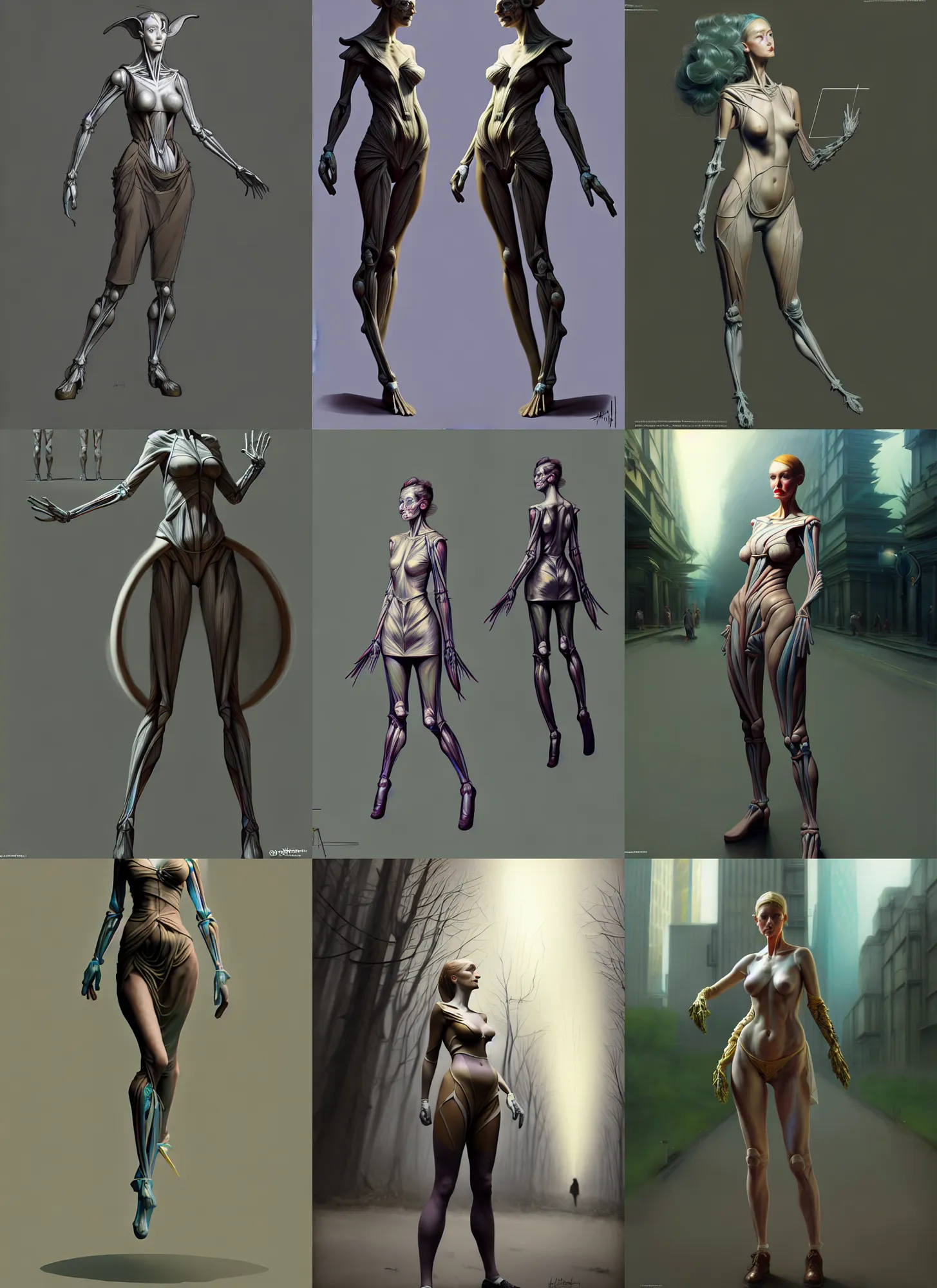 Prompt: costume design from postmodern designers, artist reference pictures pose, anatomy skills,sophisticated composition, old masters light composition, procedurally generated, epic anthropomorphic spirit girl character posing for concept art, forest city streets behind her, substance designer, PBR, HD, Ultra detailed, hyperrealistic, megascans, volumetric light, concept by master artist, made in paint tool SAI2, trending pixiv face