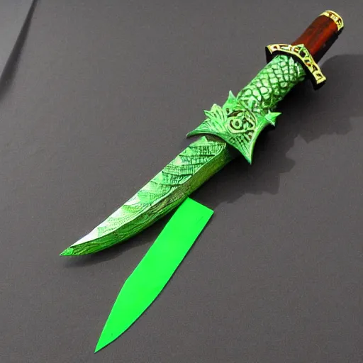 Prompt: green rangers dragon dagger