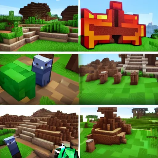 Image similar to minecraft x fortnite