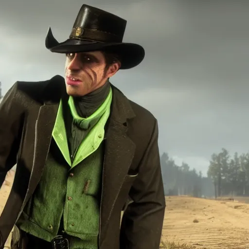 Image similar to Film still of The Riddler, from Red Dead Redemption 2 (2018 video game)