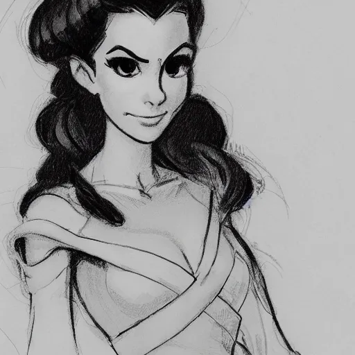 Image similar to milt kahl sketch of victoria justice as princess padme from star wars episode 3