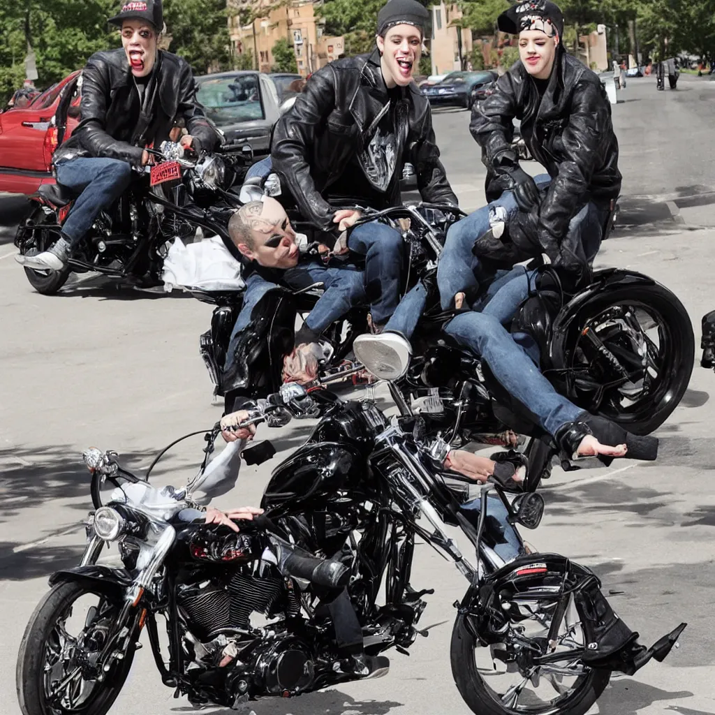 Image similar to pete davidson riding a harley pete davidson