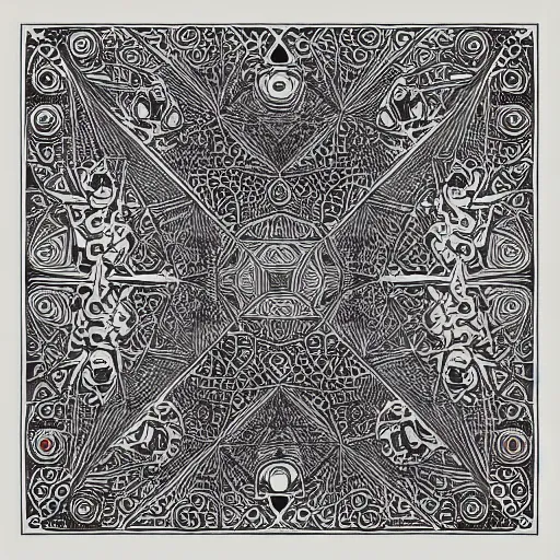 Image similar to “geometrically surreal order of art, extremely high detail, photorealistic, intricate line drawings, dotart, album art in the style of James Jean”
