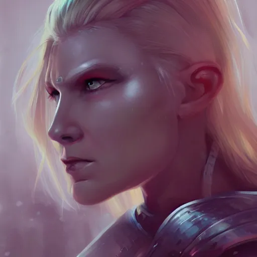 Image similar to scifi viking woman, blonde, portrait, warrior, science fiction, d & d, concept art, matte, sharp focus, illustration, concept art,