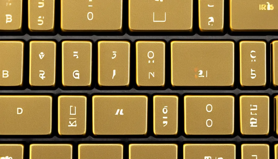 Image similar to a keyboard made of gold, 4k photography,